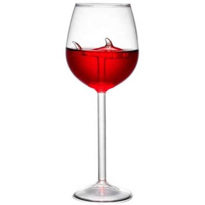 China CREATIVE Shark 300ml Wine Glasses With Shark Inside For Home Party Bars Use for sale