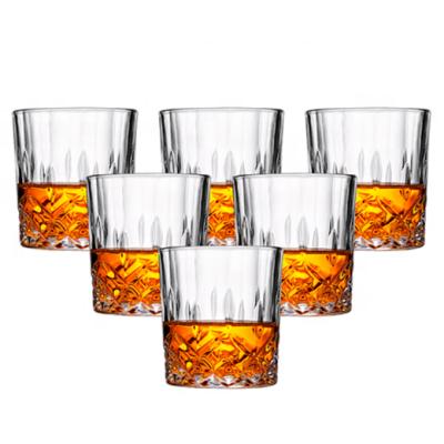 China Restaurant 11oz Crystal Old Fashioned Whiskey Glasses Set Tumbler Bar Glasses Vodka Bourbon Cocktail Set of 6 Liquor for sale