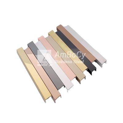 China Gap For Tile/Ceramic/Floor/Wall 201 202 304 316 Inox Smooth Finish Stainless Steel U Channel Porcelain Tile Edge Trim for sale