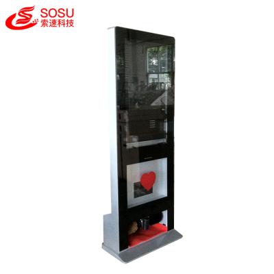 China 42'' Floor Standing Digital Kiosk With Shoes Cleaning Function Digital Signage charging station for sale