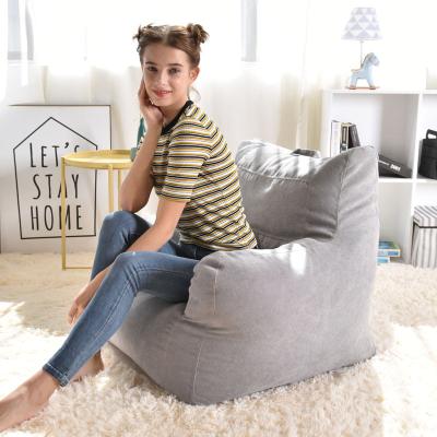 China Detachable Cute Simple Occasional Soft Cover YJ Bean Bag Cover Bedroom Lazy Sofa Living Room Puff Chair With Armrest for sale