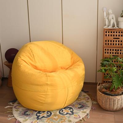 China Velvet Seat Giant Bean Bag Sofa Bed Yellow XXL for sale