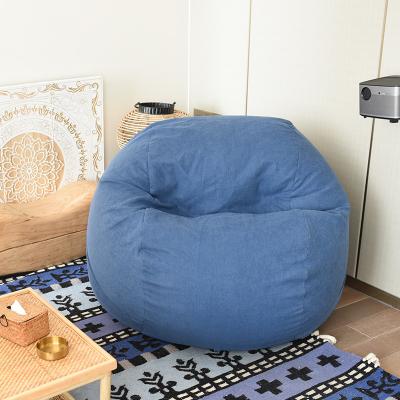 China Velvet Seat Giant Bean Bag Sofa Bed Navy Blue XXL for sale