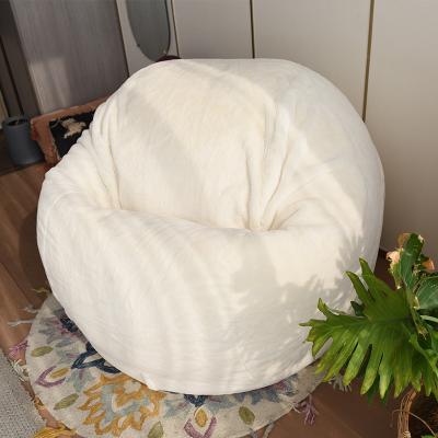 China Giant Bean Bag White XXL Sofa Bed Faux Fur Seat for sale