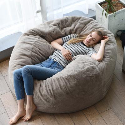 China Sofa Bed Faux Fur Giant Bean Bag Brown XXL Seat for sale