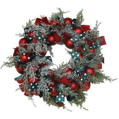 China Wholesale PVC Christmas Wreath Front Entrance Artificial Decorative Garland for sale