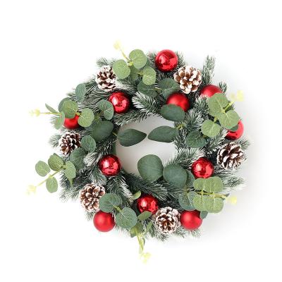 China Wholesale PVC Christmas Wreath Front Entrance Artificial Decorative Garland for sale