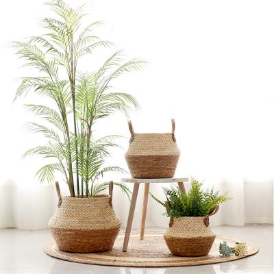 China Minimalist Wholesale Rattan Planter Flower Pot Planter Bulk Garden Large Pots for sale