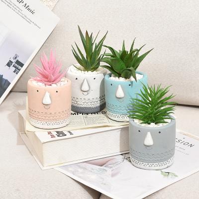 China Contemporary Wholesale Artificial Potted Plastic Plants Indoor Decor Small Artificial Succulent Plant for sale