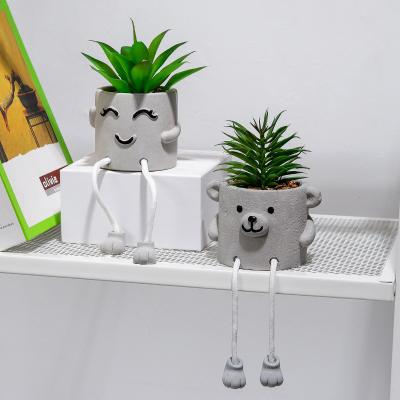 China Home/Office Indoor Artificial Succulent Potted Plant Wholesale Home Artificial Plant Decor Decoration Small Face for sale