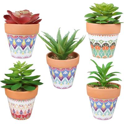 China Artificial Plant Nordic Home Decor Wholesale Minimalist Plant Small Artificial Succulent With Pot for sale