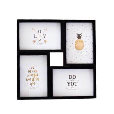 China Wholesale Photo Frame MDF Wood Wall Hanging Black Picture Frame for sale