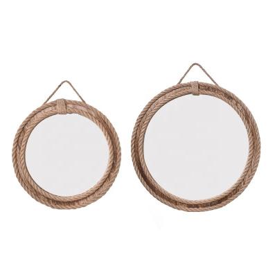 China Wholesale Country Country Style Living Room Mirrors Round Bathroom Decorative Bath Mirror for sale