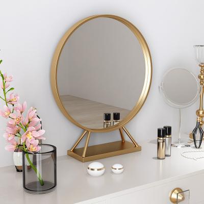 China Modern wholesale Nordic small desktop round table makeup gold mirror for sale