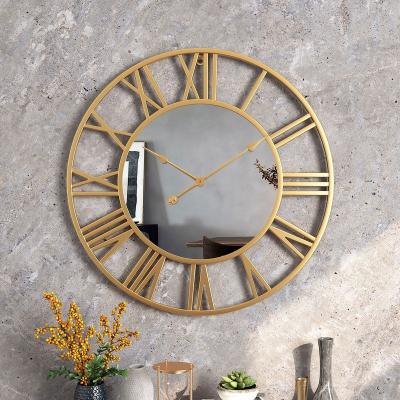 China Wholesale Modern Minimalist Metal Decorative Gold Wall Clock Black Wall Clock Decorations for sale