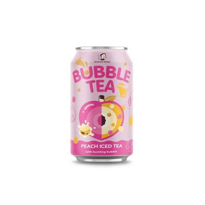 China Taiwan 320ml canned beverage bursting boba bubble tea drinks round for sale