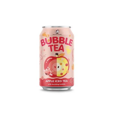 China Taiwan Peach Bubble Milk Natural Drink Tea Canned Beverage With Popping Boba for sale