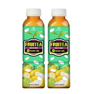 China Taiwan lady hong guava lemon coconut jelly fruit tea drink piece 490ml for sale