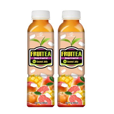 China Madam hong 490ml PET bottle mango grapefruit coconut jelly fruit tea drink piece for sale