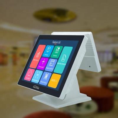 China Double POS White Screen All In One System Restaurant Supermarket Hotel Cash Register 15 Inch / Customization for sale