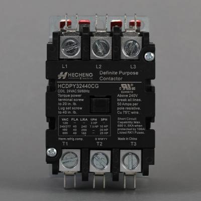 China HVAC-R UL Listed Purpose Contactor 3P 40A HVAC Defined DP Contactor For Air Conditioning for sale