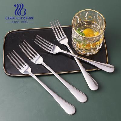 China Viable In Stock 410 Pure Stainless Steel Dinnerware Dinner Forks With Low MOQ And Laser Logo for sale