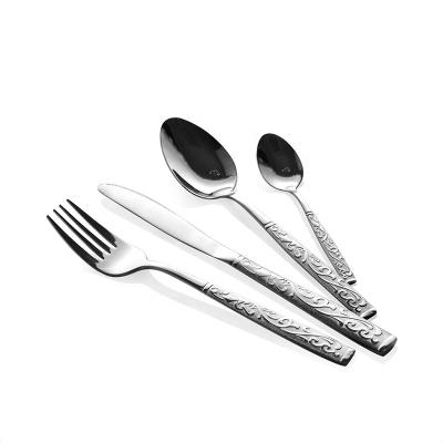 China Sustainable 4PCS 430 Stainless Steel Cutlery Set Spoon Fork Knife Cutlery Set for sale