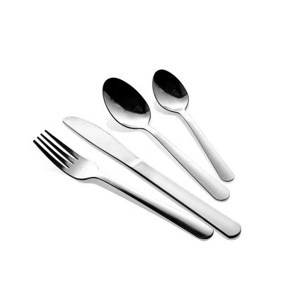 China 4Pcs Stainless Steel Cutlery Set Disposable Silver Spoons Fork Knife Cutlery Set for sale