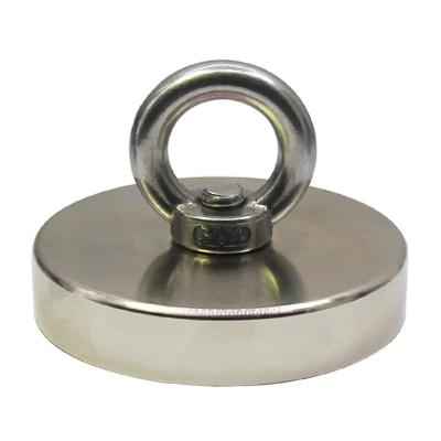 China Industrial Magnet 600LBS Neodymium Fishing Strong Magnet With Threaded-Retrieve Eye Fishing for sale