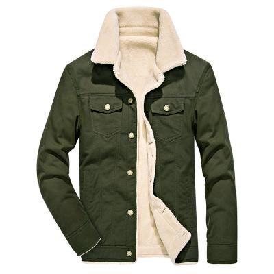 China Men's Casual Vintage Windproof Coats Clothing Fleece Lattice Jacket Denim Winter Jacket For Men for sale