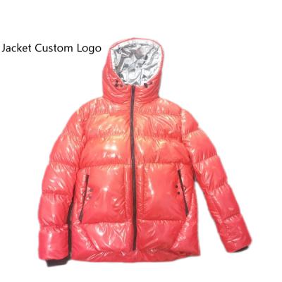 China Custom Logo Kid Effect Coat Waterproof Shiny Outdoor Men's Padded Jacket Bubble Stripper Jacket Winter Jacket For Men for sale