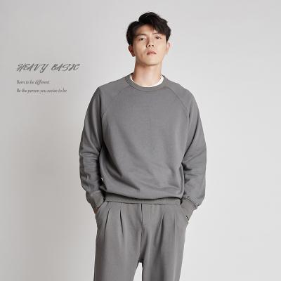 China Men's Sweatshirt 100% Empty Drop Shoulder Anti-pilling Crewneck 360gsm Cotton Heavy High Quality Sweatshirt for sale