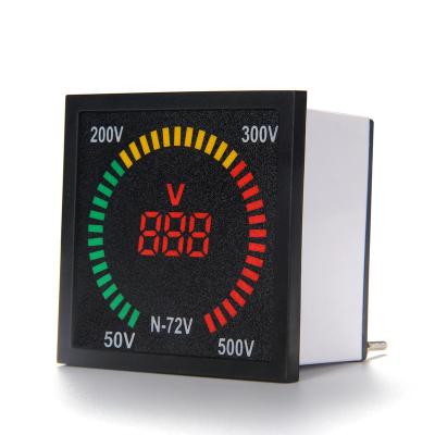 China Low Voltage Equipment 72mm*72mm Box Shape 220V AC Voltmeter LED Digital Display 100V Volt Voltage Meter for sale