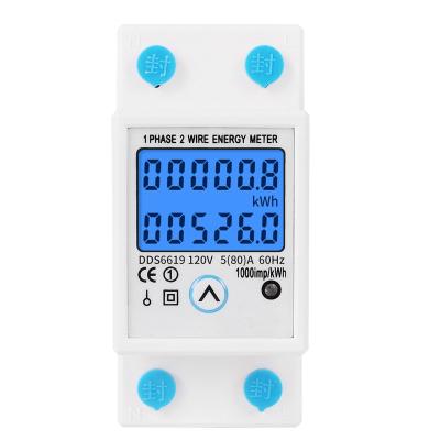 China DDS6619 Rail Digital LCD Backlight Single Phase Energy Meter KWH Electronic Power Meter Multifunctional Wattmeter DDS6619 for sale