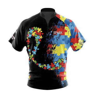 China Wholesale Custom Polo Dart Shirt Design QUICK DRY 100% Polyester Button Up Dart Shirt With Pocket Sublimation Polo Jersey for sale