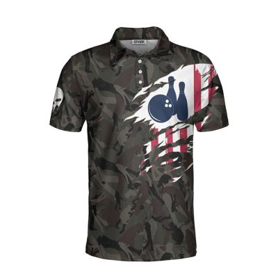 China QUICK DRY Custom Design Bowling Shirts Full Sublimation Printing Polo Shirts Wholesale Bowling Jersey Rolling Shirts for sale