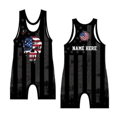 China 100% Polyester Custom Sublimation Blank Singlet Wrestling Wrestling Pro for sale