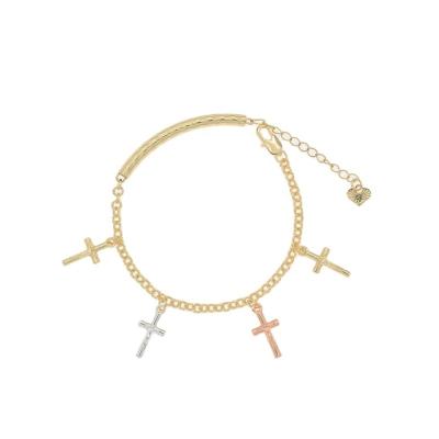 China Gold Simple Delicate Trendy Charm Alloy Fashion Wind Jesus Religious Hot Selling Christian Cross Bracelet for sale