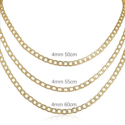 China Religious Hot Sale 4mm Miami Cuban Link Oro Dije 14k Basic Jewelry Laminado Chains Chokers For Man Women Necklace for sale