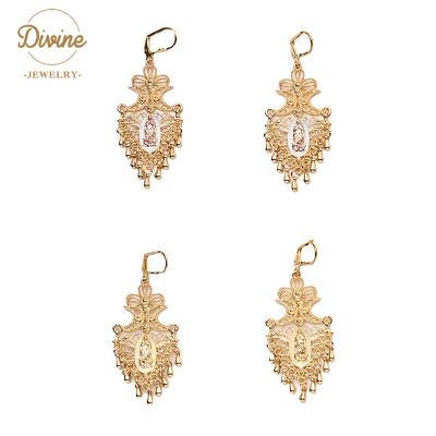 China TRENDY Fashion Bohemia Jewelry For Ladies 18k Gold Plated Virgin Mary Earring for sale