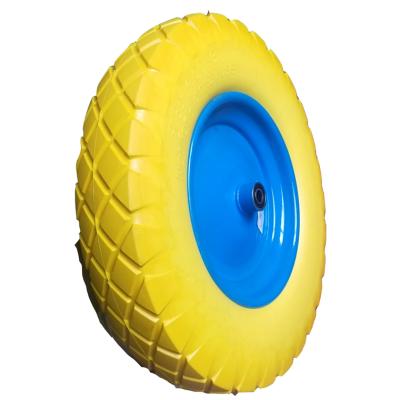 China Building Material Shops 16 Inch Poland Market Wheelbarrow Cart PU Foam Wheel 4.00-8 for sale