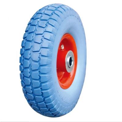 China Building Material Shops 3.00-4 Diamond Pattern Small PU Foam Wheel For Hand Trolley for sale