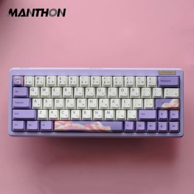 China Computer Keyboard 139 Key Gather Dreamy Cherry Profile Purple Keycaps and White Dye Sublimation PBT Theme Mechanical Keyboard Keycaps for sale