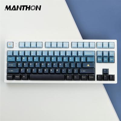 China Computer Keyboard 129 Keys Moonrise Keycaps For Keyboard PBT Mechanical Black Gaming Gradient Blue Keycaps Cherry Profile Dye Sublimation Keycaps for sale