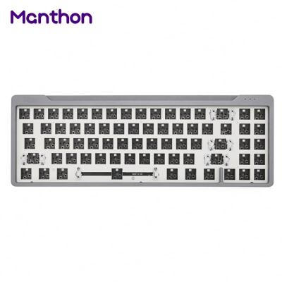 China Newest PCB DIY RGB Anti-Ghosting Metal Aluminum Case 65% Size Hot Swappable 71 Key Mechanical Keyboard Kit for sale