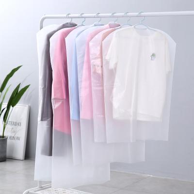 China Eco-friendly Transparent Frosted Home Dust Bag Garment Bag Coat Suit Cover Clothing Organizer Household Clothes Storage Dust Bag for sale