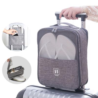 China Wholesale Customized Portable Multilayer Travel Shoe Bags Durable Large Capacity Mesh Sandals Slippers Storage Box For Trolley Case for sale