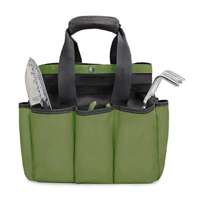 China Outdoor Multifuction Tool Bags Garden Tool Kit Pockets ECO 600D Oxford Garden Tool Storage Organizer Bag for sale