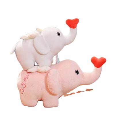 China Stuffed Plush and Stuffed Toys Baby Elephants with Big Ears Angel of Love Elephant Pillow for sale