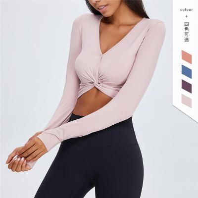 China Breathable Fashion Autumn Long Sleeve Sport Top High Elastic Fitness Clothes Long Sleeve Crop Top for sale